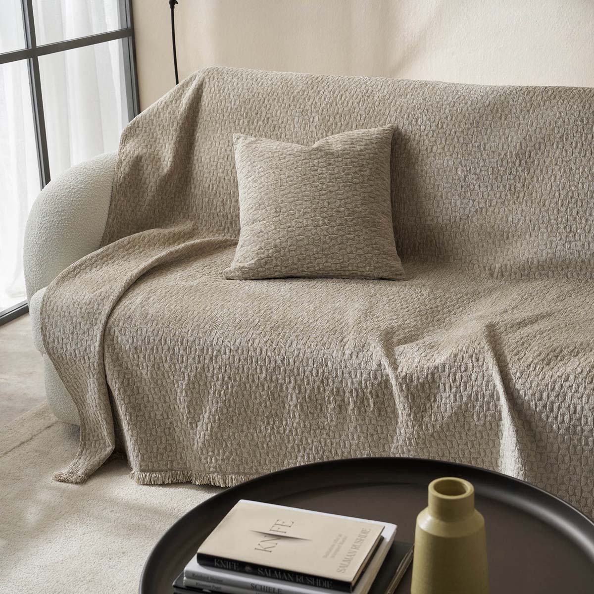 Ριχτάρι Καναπέ Τριθέσιου (180x300) Gofis Home Ondine Beige 184/06