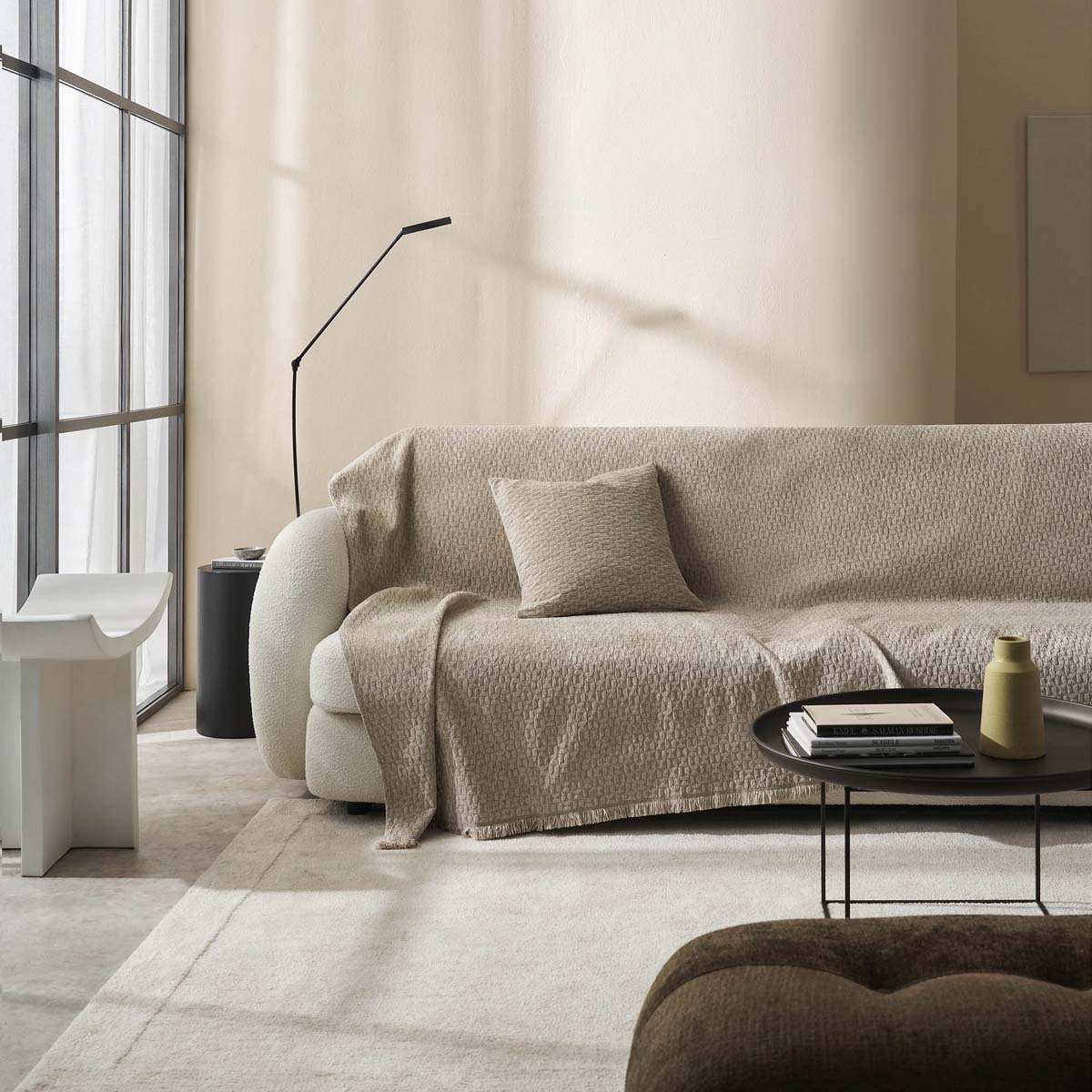 Ριχτάρι Καναπέ Τριθέσιου (180x300) Gofis Home Ondine Beige 184/06
