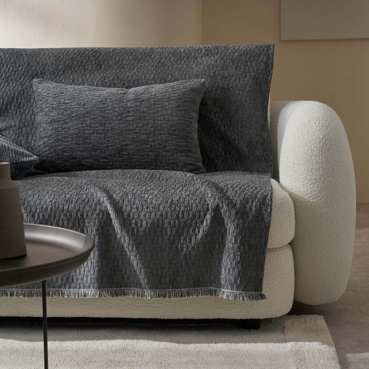 Ριχτάρι Καναπέ Διθέσιου (180x250) Gofis Home Ondine Pearl Grey 184/14