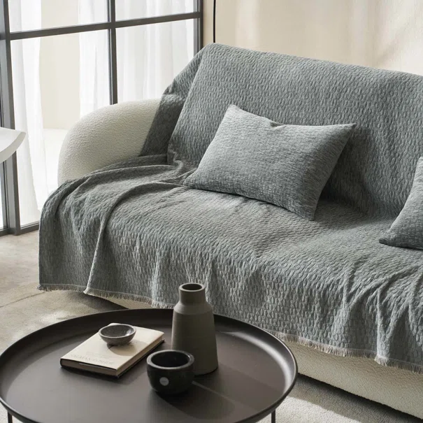Ριχτάρι Καναπέ Τριθέσιου (180x300) Gofis Home Ondine Weed Grey 184/07