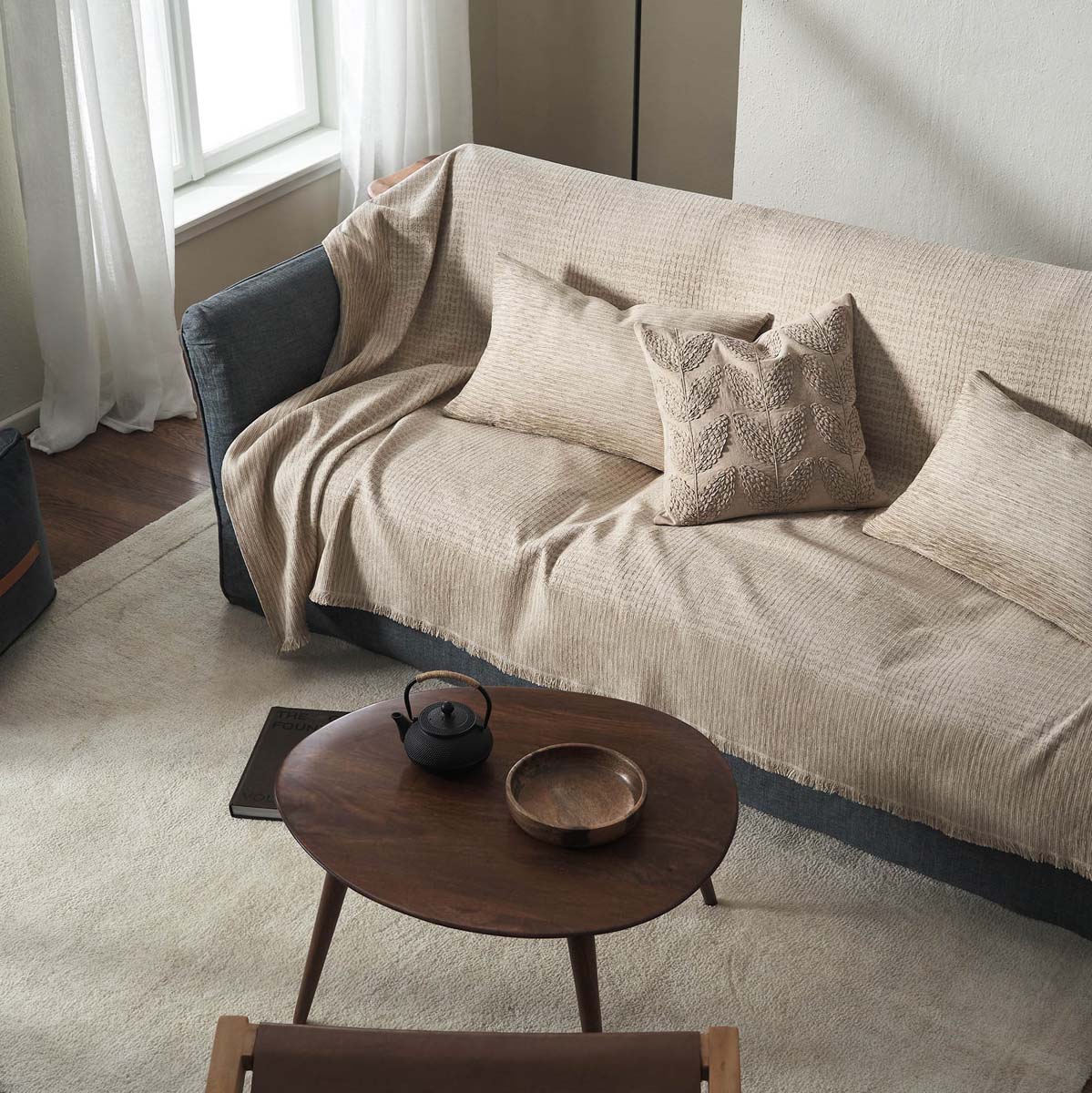 Ριχτάρι Καναπέ Τετραθέσιου (180x350) Gofis Home Meadow Beige 160/06