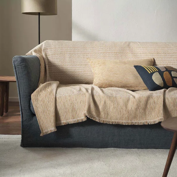 Ριχτάρι Καναπέ Διθέσιου (180x250) Gofis Home Meadow Leaf Gold 160/04