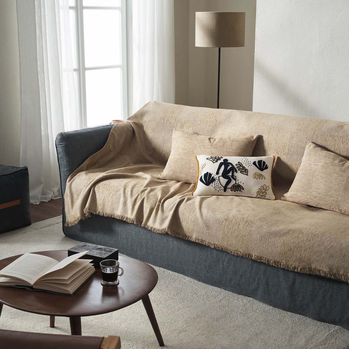 Ριχτάρι Καναπέ Τριθέσιου (180x310) Gofis Home Zephyr Sesame Beige 146/06