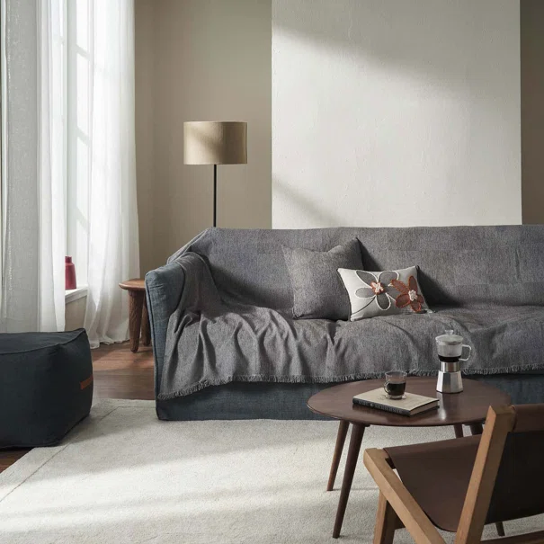 Ριχτάρι Πολυθρόνας (180x180) Gofis Home Zephyr Ink Grey 146/15