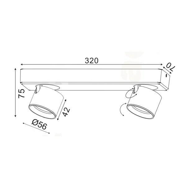 Σποτ Δίφωτο LED Aca Pluto RA33LEDS32GY Grey