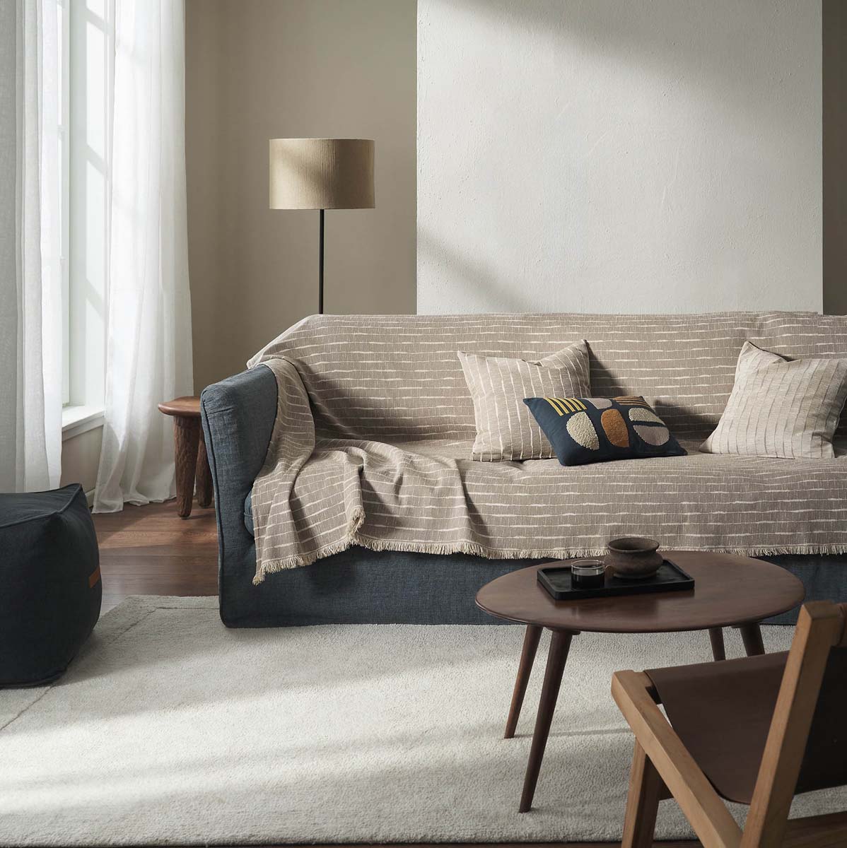 Ριχτάρι Καναπέ Τριθέσιου 2 Όψεων (180x310) Gofis Home Vespera Opal Grey 148/15