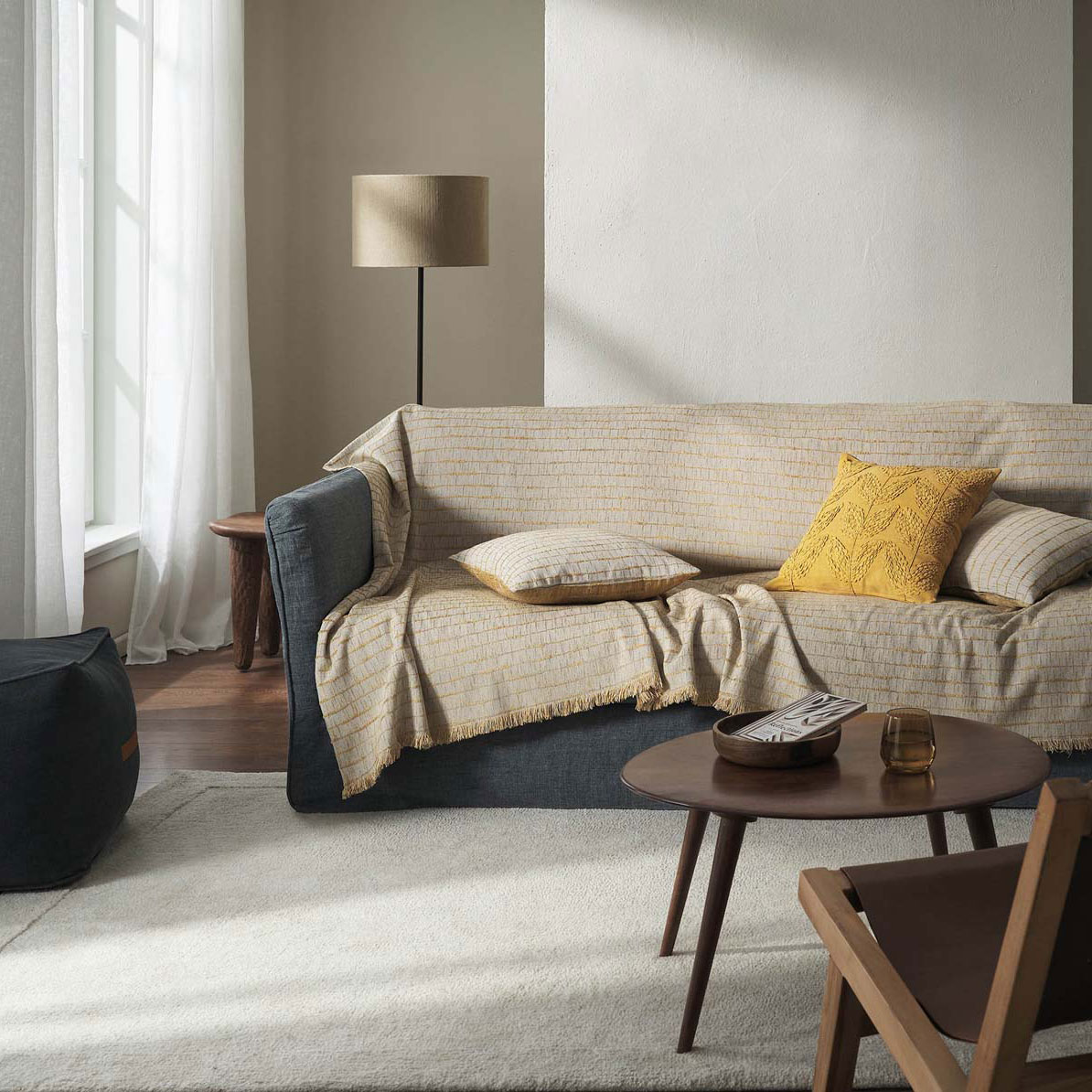 Ριχτάρι Καναπέ Διθέσιου 2 Όψεων (180x250) Gofis Home Vespera Leaf Gold 148/04