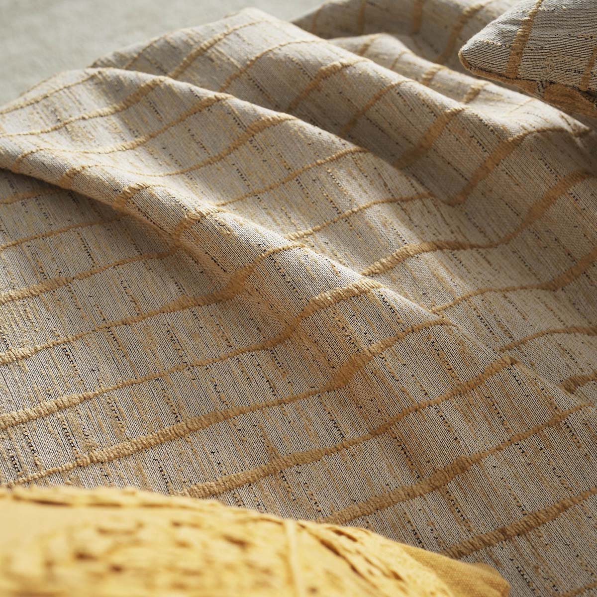 Ριχτάρι Καναπέ Τετραθέσιου 2 Όψεων (180X350) Gofis Home Vespera Leaf Gold 148 04 Λευκά Είδη Σαλονιού Ριχτάρια Χειμερινά Spitishop