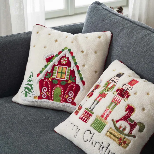Χριστουγεννιάτικη Μαξιλαροθήκη Fleece (43x43) Gofis Home Xmas 314