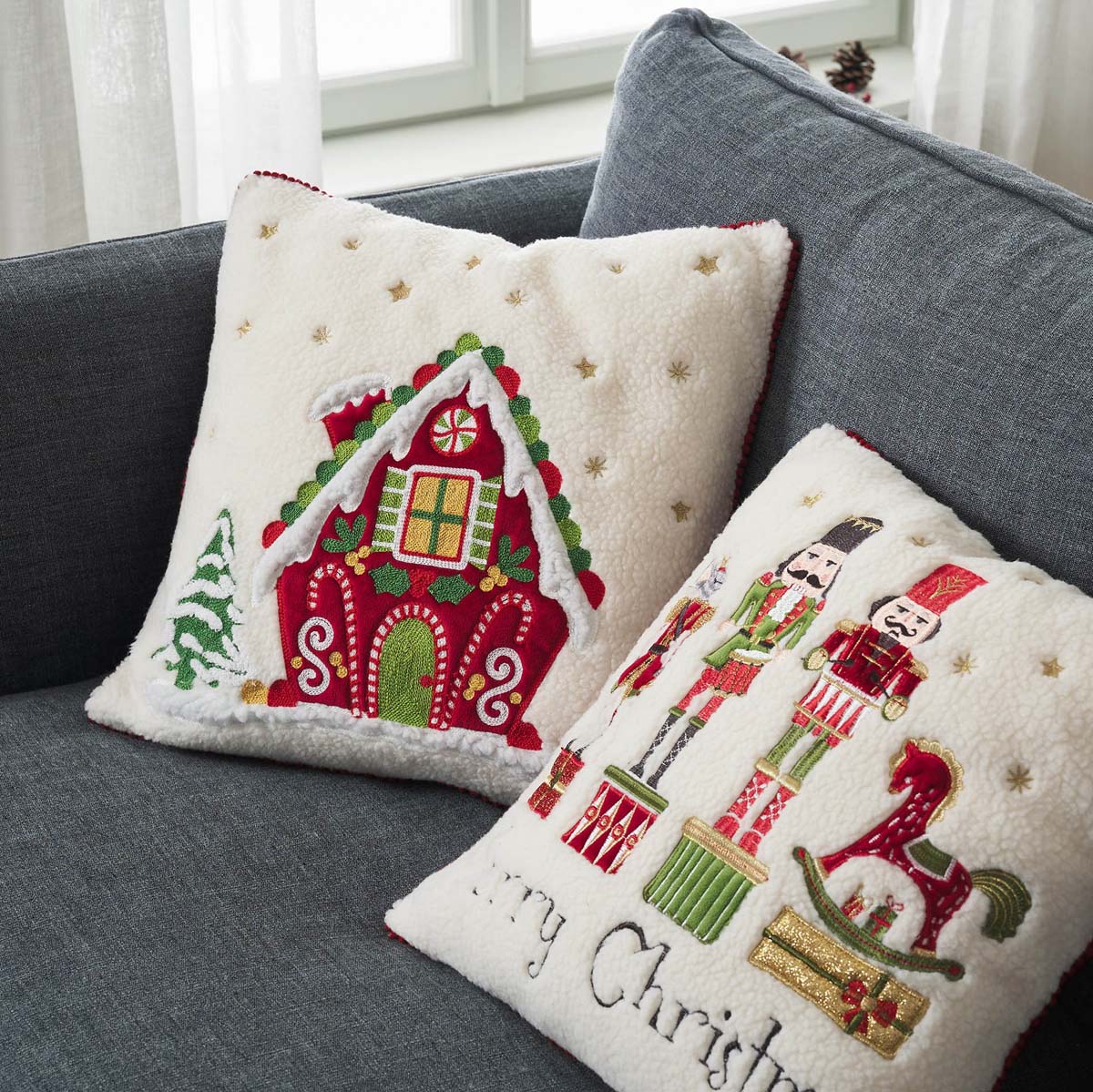 Χριστουγεννιάτικη Μαξιλαροθήκη (43X43) Gofis Home Xmas 315 Χριστουγεννιάτικα Μαξιλάρια Spitishop