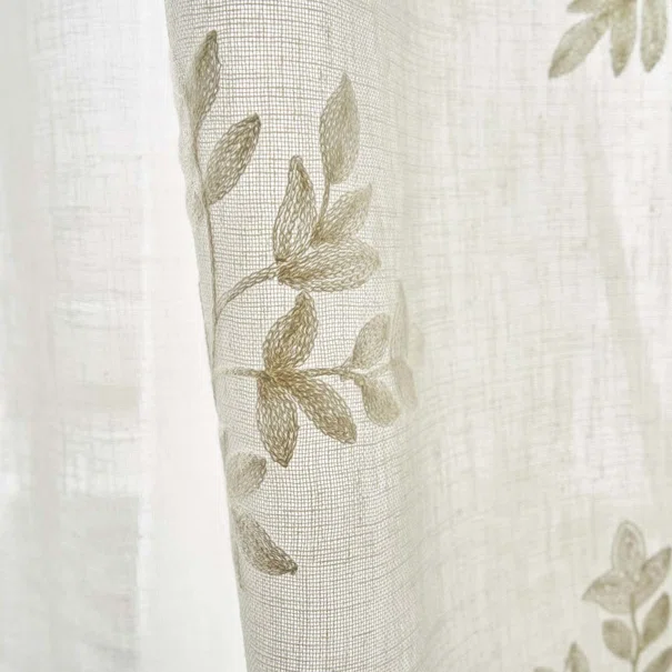 Κουρτίνα (140x280) Με Τρουκς Gofis Home Leaf Off White AW26 532/05