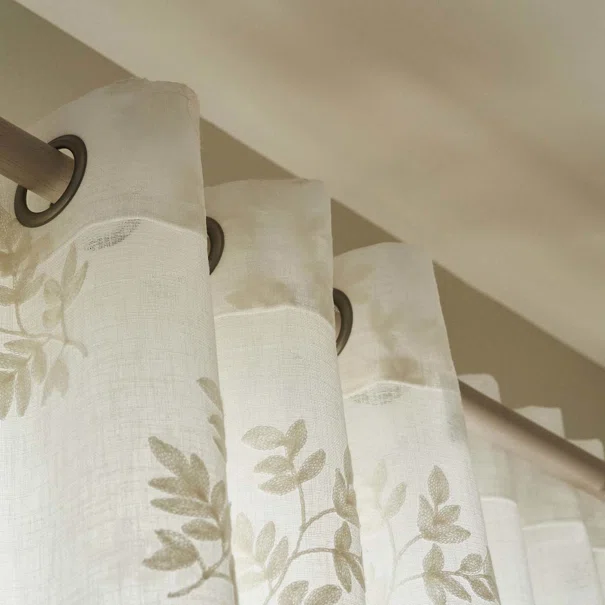 Κουρτίνα (140x280) Με Τρουκς Gofis Home Leaf Off White AW26 532/05