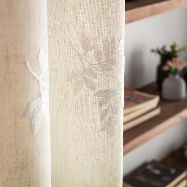 Κουρτίνα (140x280) Με Τρέσα Gofis Home Leaf Beige AW26 532/06