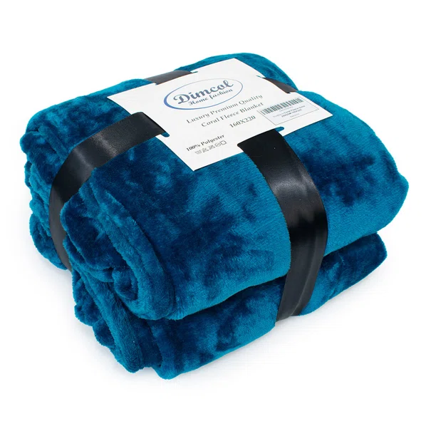 Κουβέρτα Fleece Μονή (160x220) Dimcol Solid 03 Petrol