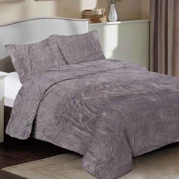 Κουβέρτα Fleece Υπέρδιπλη (220x240) Dimcol Solid 06 Grey