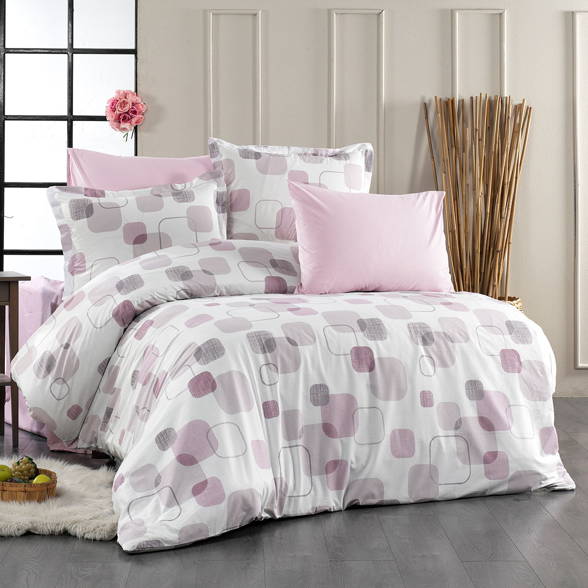 Πάπλωμα Μονό (160x240) Dimcol Μελίνα 709 White-Lilac