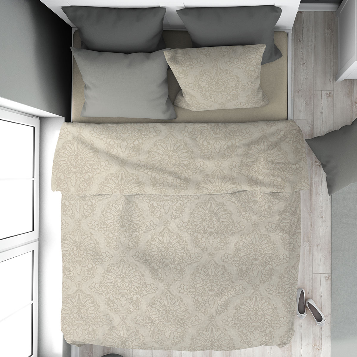 Σεντόνια Υπέρδιπλα (Σετ 220x240) Dimcol Άρτεμις 702 Beige