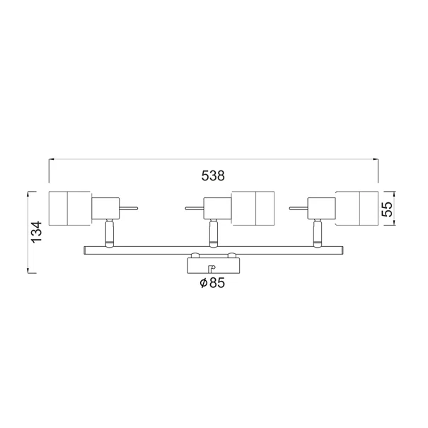 Σποτ Τρίφωτο Aca Platinum MC6563 Chrome