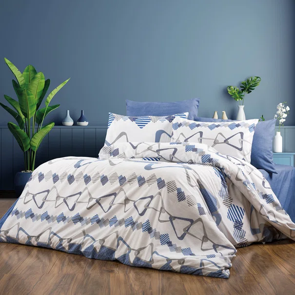 Σεντόνια Μονά (Σετ 160x240) Dimcol Δαρεία 489 White-Blue