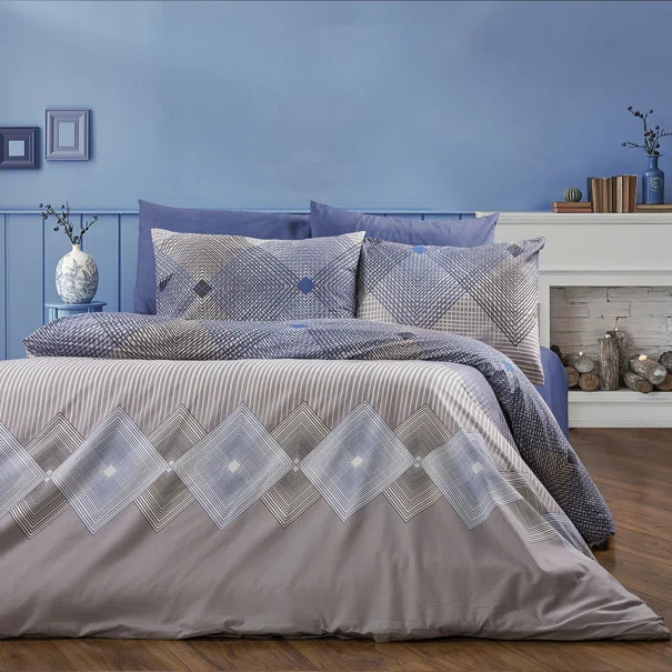 Σεντόνια Μονά (Σετ 160x240) Dimcol Καλλιρόη 604 Grey-Blue