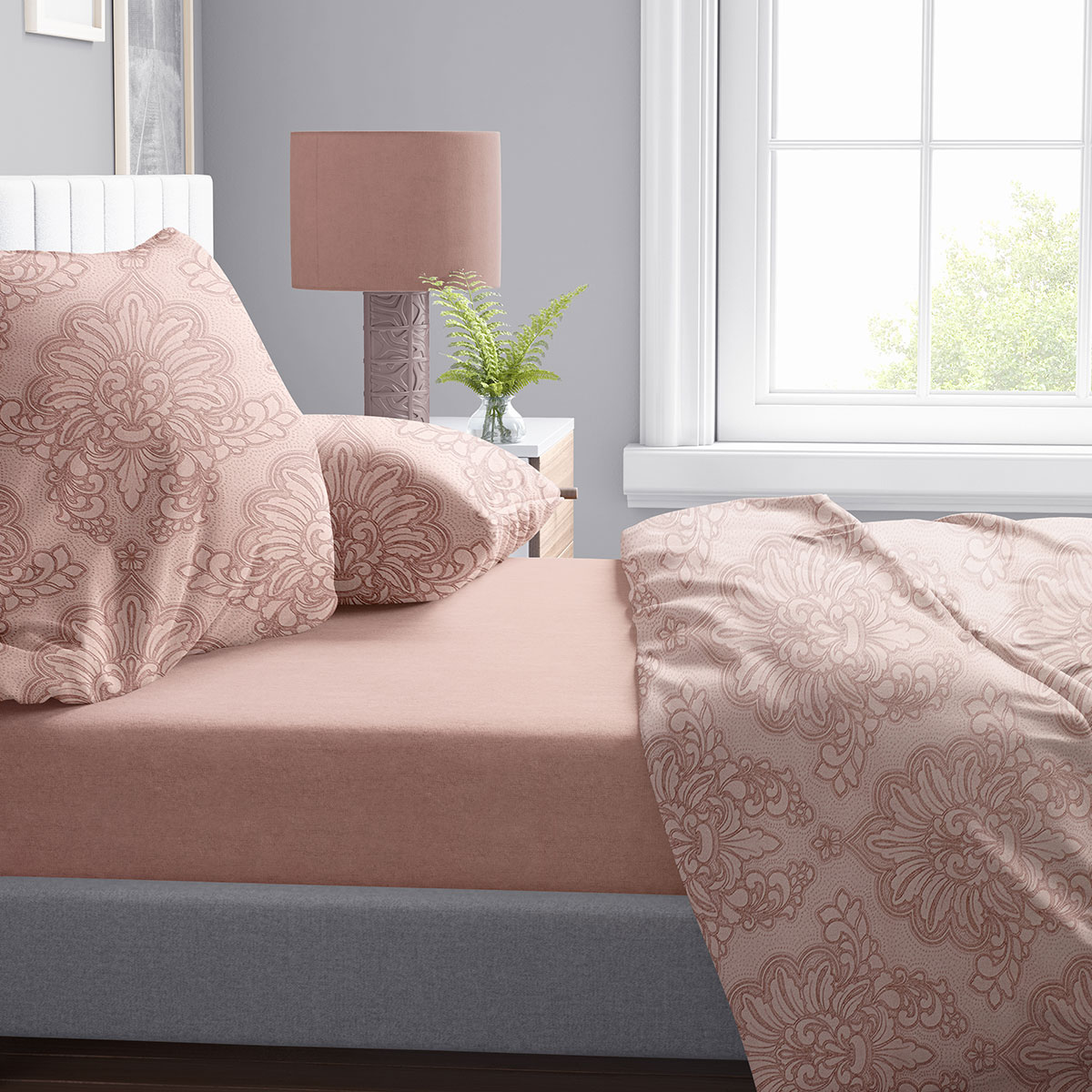 Σεντόνια Μονά (Σετ 160X240) Dimcol Άρτεμις 703 Dusty Rose Λευκά Είδη Κρεβατοκάμαρας Σετ Spitishop