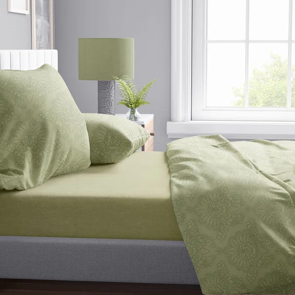 Σεντόνια Μονά (Σετ 160x240) Dimcol Άρτεμις 704 Light Olive