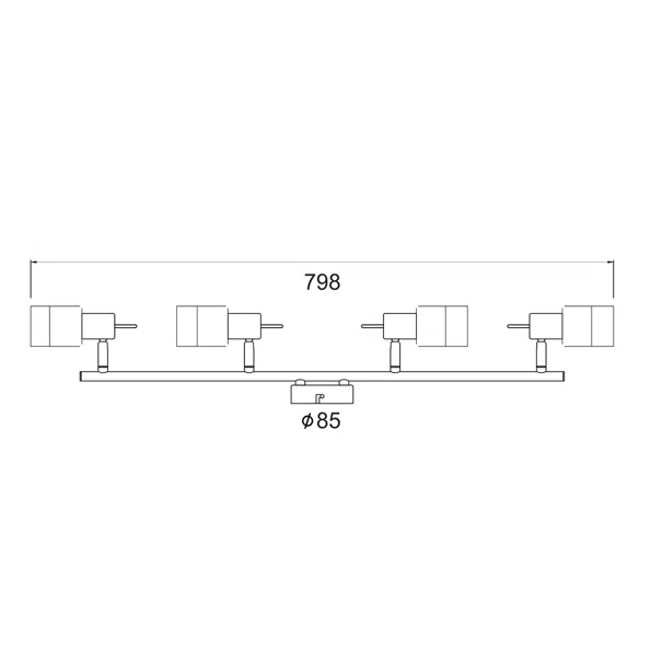 Σποτ Πολύφωτο Aca Platinum MC6564 Chrome