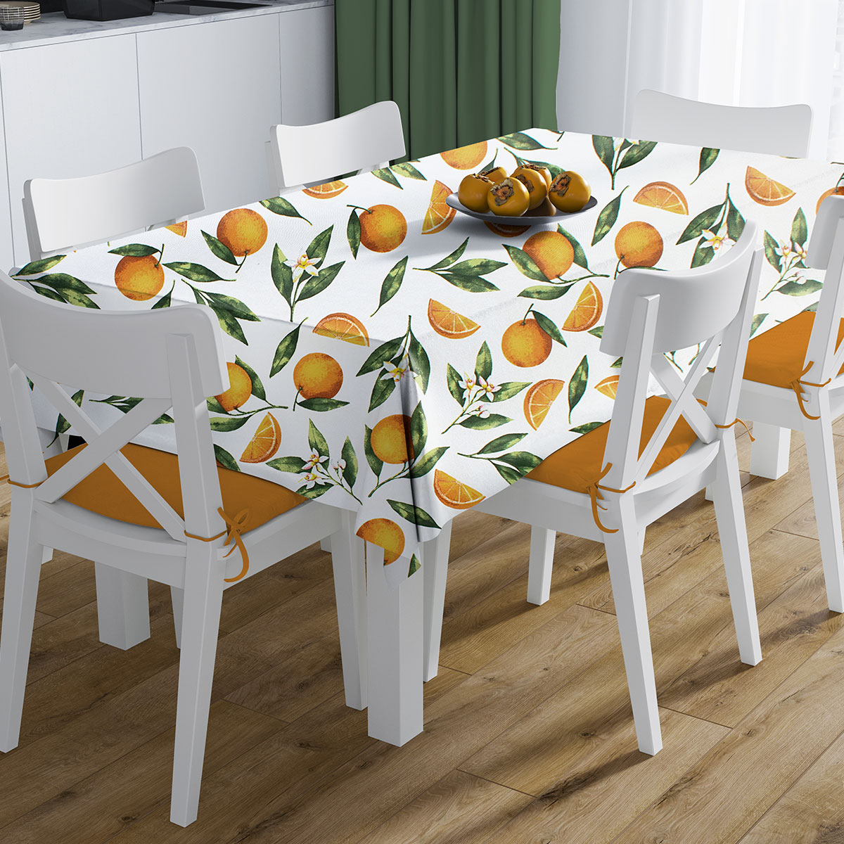 Αλέκιαστο Καρέ (90x90) Dimcol Oranges 474 White-Orange