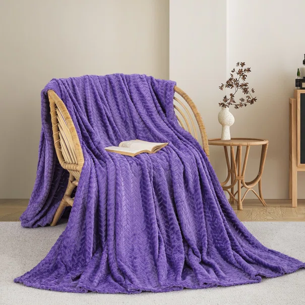 Κουβέρτα Fleece Ημίδιπλη (180x240) AdamHome 550 Purple
