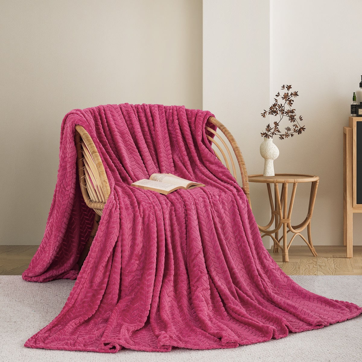 Κουβέρτα Fleece Υπέρδιπλη (220x240) AdamHome 550 Fucshia