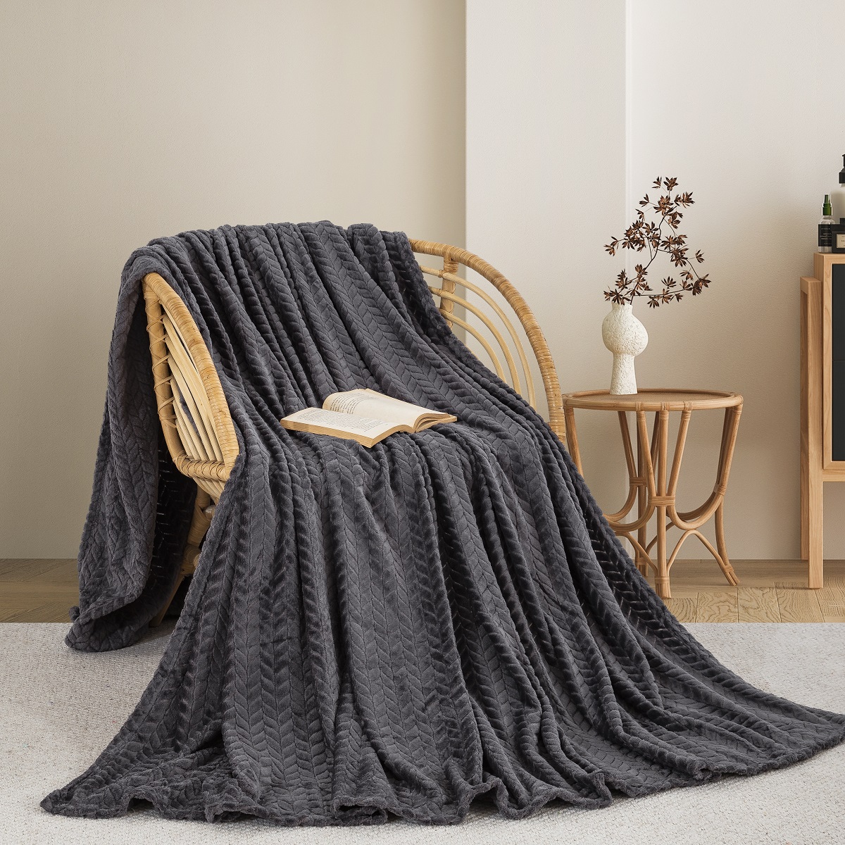 Κουβέρτα Fleece Υπέρδιπλη (220x240) AdamHome 550 D.Grey