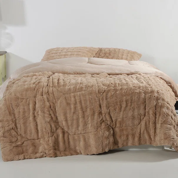 Γούνινο Κουβερτοπάπλωμα Μονό (170x240) Silk Fashion Burble L.Brown