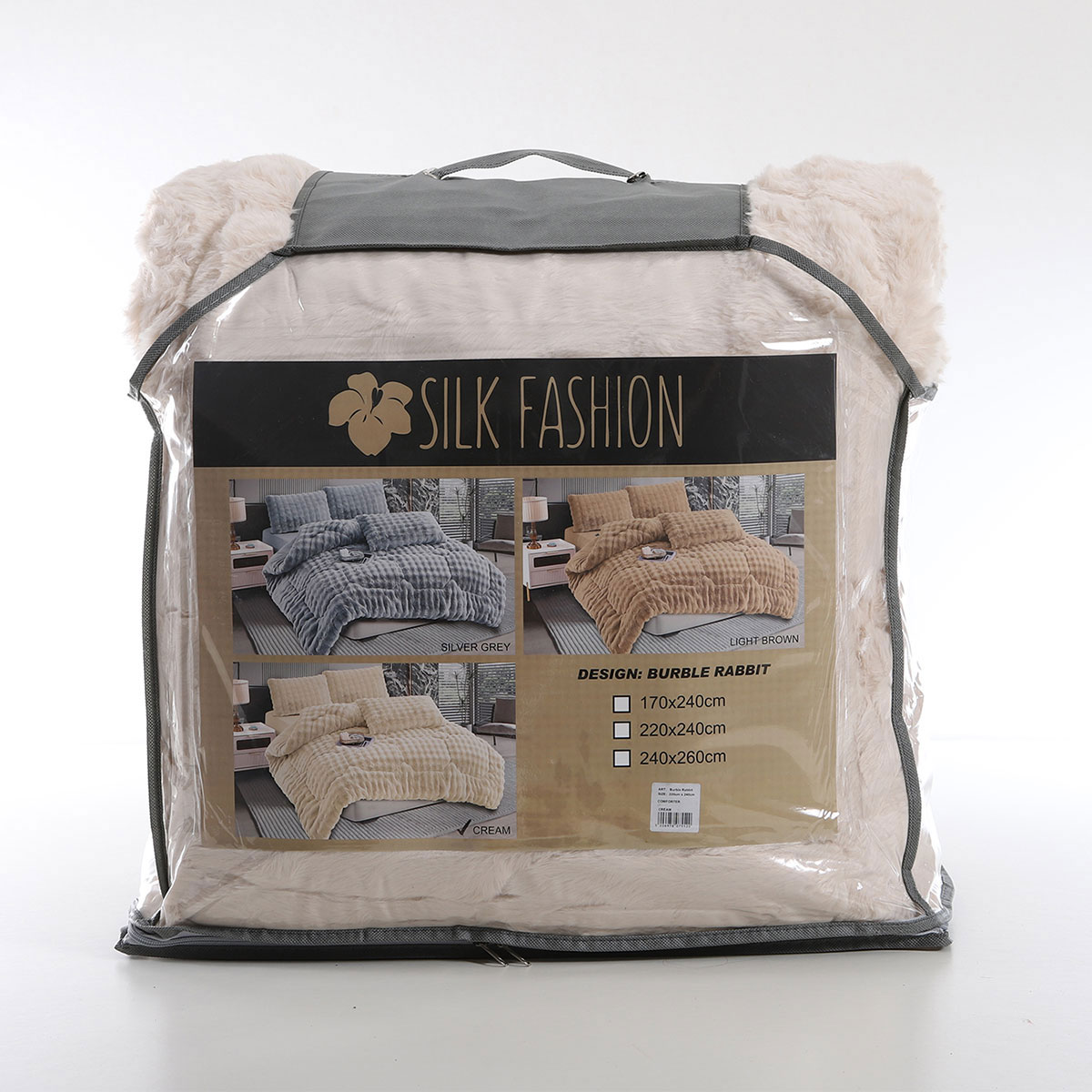 Γούνινο Κουβερτοπάπλωμα Υπέρδιπλο (220X240) Silk Fashion Burble Cream Λευκά Είδη Κρεβατοκάμαρας Παπλώματα Κουβερτοπαπλώματα Υπέρδιπλα Διπλά Spitishop