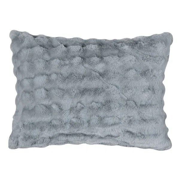 Γούνινη Μαξιλαροθήκη (50x70) Silk Fashion Burble Grey