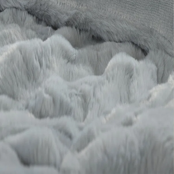 Γούνινη Μαξιλαροθήκη (50x70) Silk Fashion Burble Grey