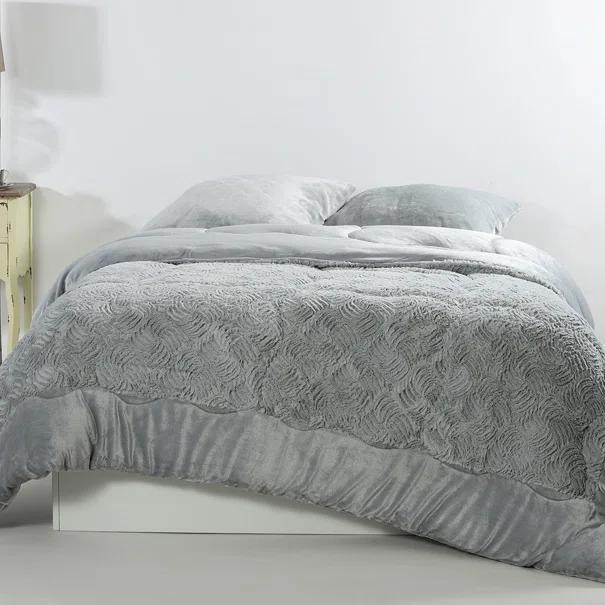 Κουβερτοπάπλωμα King Size (240x260) Silk Fashion Plush Blue Silver