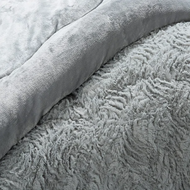 Κουβερτοπάπλωμα King Size (240x260) Silk Fashion Plush Blue Silver