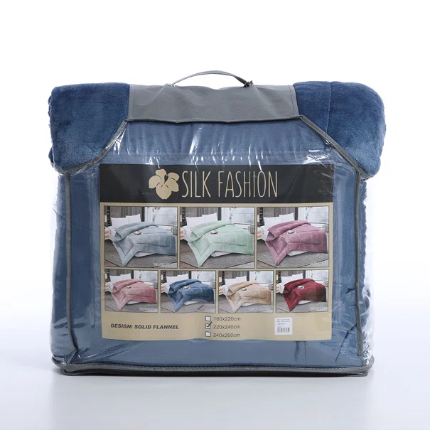 Κουβερτοπάπλωμα Υπέρδιπλο (220x240) Silk Fashion Solid Navy