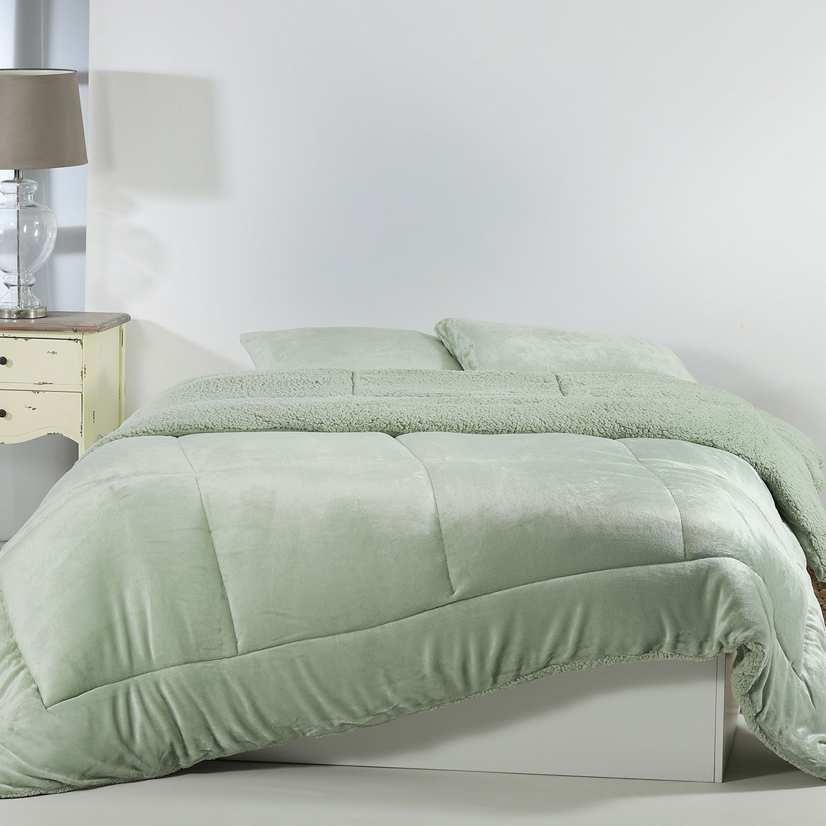 Κουβερτοπάπλωμα Υπέρδιπλο (220x240) Silk Fashion Solid L.Green