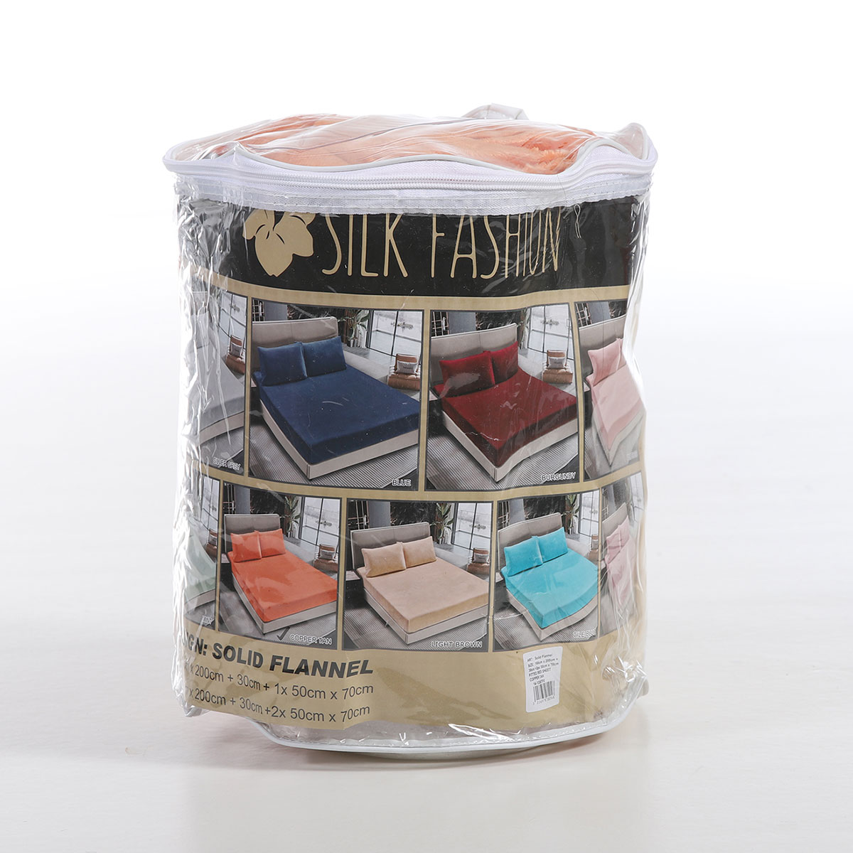 Σεντόνι Fleece Υπέρδιπλο με Λάστιχο + Μαξιλαροθήκες (Σετ) Silk Fashion Solid Copper Tan Λευκά Είδη Κρεβατοκάμαρας Σεντόνια Σετ Υπέρδιπλα Spitishop