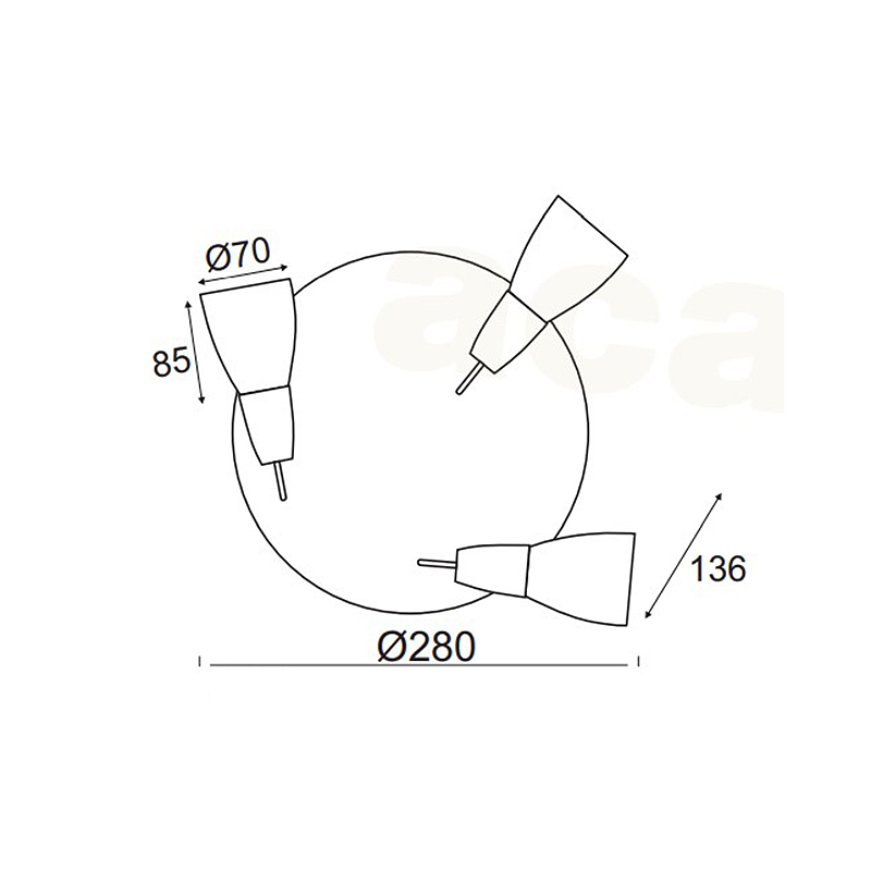 Σποτ Τρίφωτο Aca Kamet Mc542Nm3R Nickel Φωτιστικά Οροφής - Τοίχου Spitishop