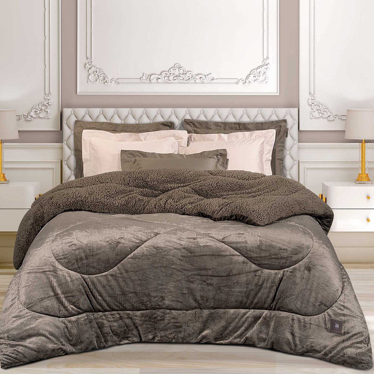 Κουβερτοπάπλωμα Μονό (160x220) Greenwich Polo Club Essential 3958 Taupe