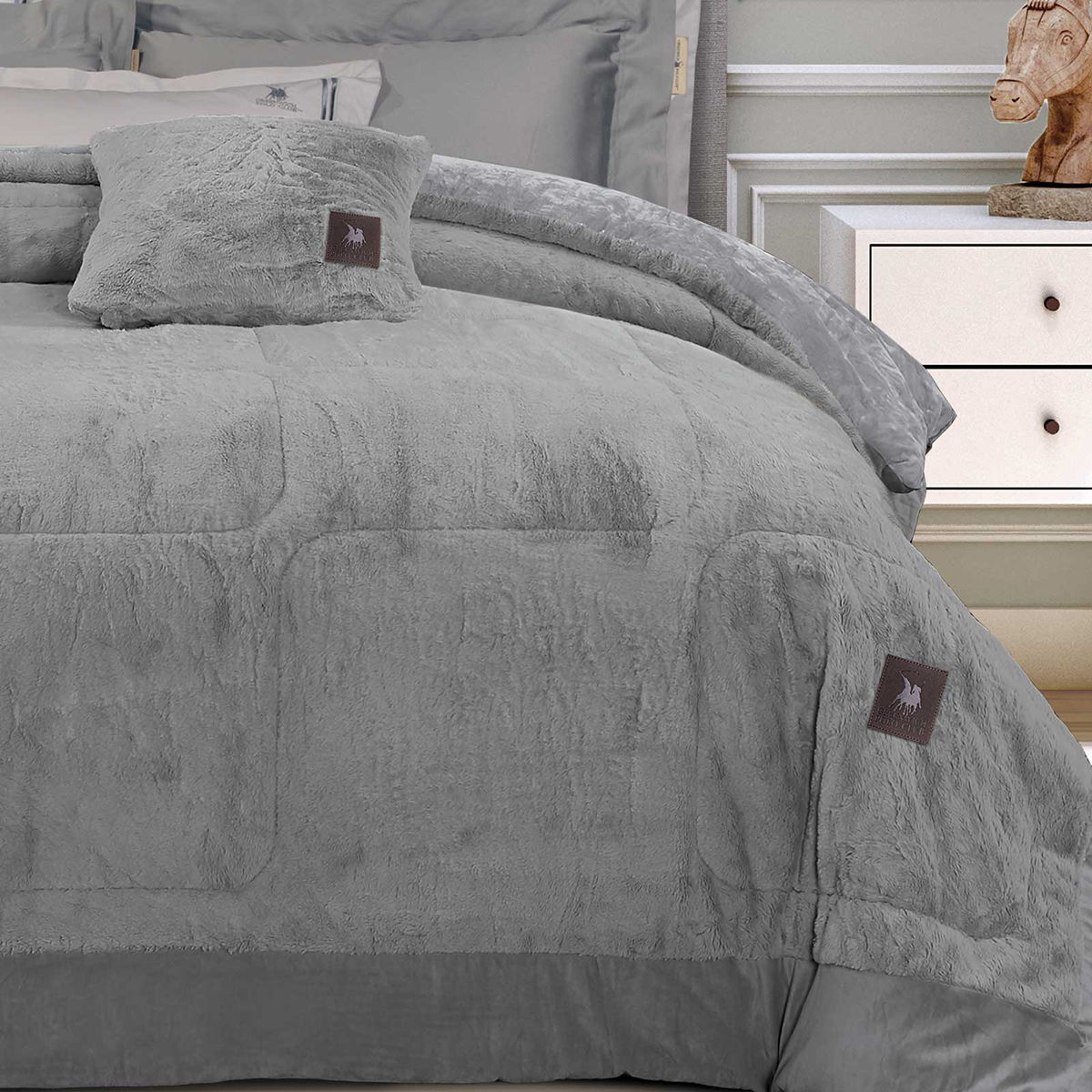 Κουβερτοπάπλωμα King Size (240X250) Greenwich Polo Club Essential 3964 Grey Λευκά Είδη Κρεβατοκάμαρας Παπλώματα Spitishop
