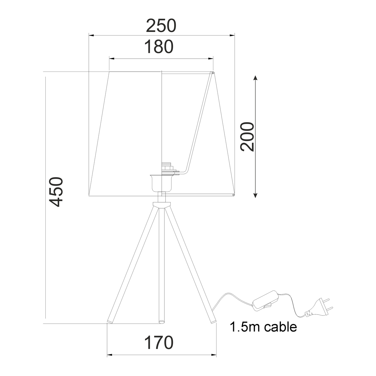 Πορτατίφ Aca Milos Tnk75090Bk1T Black Φωτιστικά Επιτραπέζια Spitishop