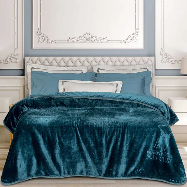 Κουβέρτα Βελουτέ Υπέρδιπλη (220x240) Greenwich Polo Club Essential 3498 Aquamarine