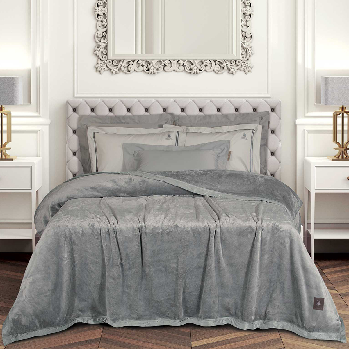 Κουβέρτα Βελουτέ King Size (240x250) Greenwich Polo Club Essential 3971 Grey