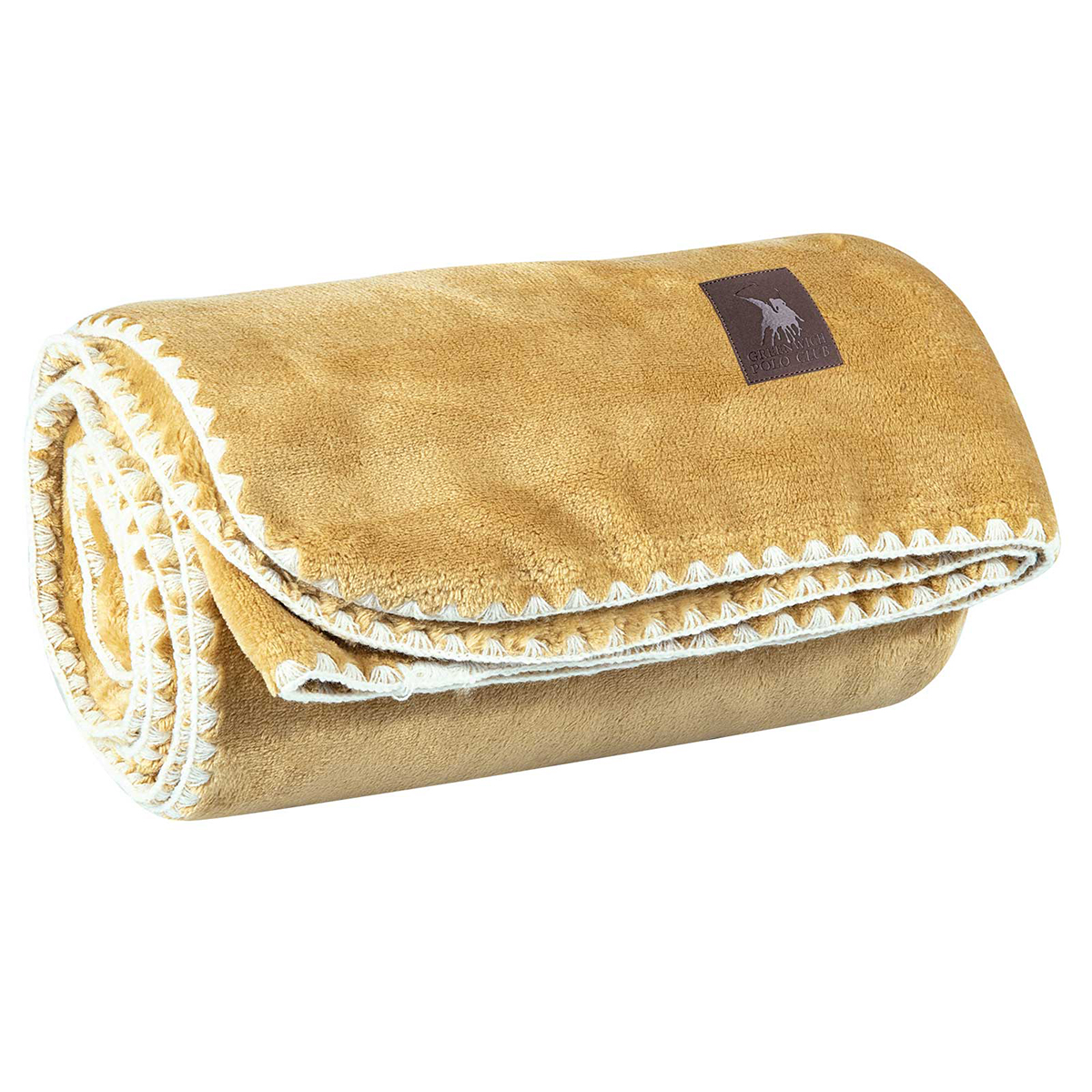 Κουβέρτα Καναπέ Fleece (130X170) Greenwich Polo Club Essential 4441 Ochre Λευκά Είδη Σαλονιού Κουβέρτες Spitishop