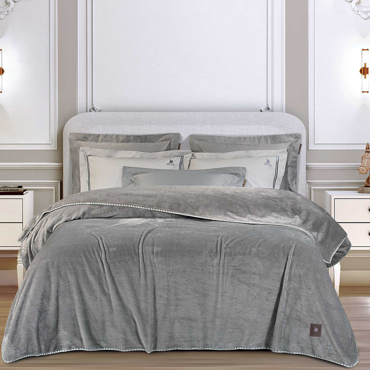 Κουβέρτα Fleece Μονή (170x240) Greenwich Polo Club Essential 4439 Grey