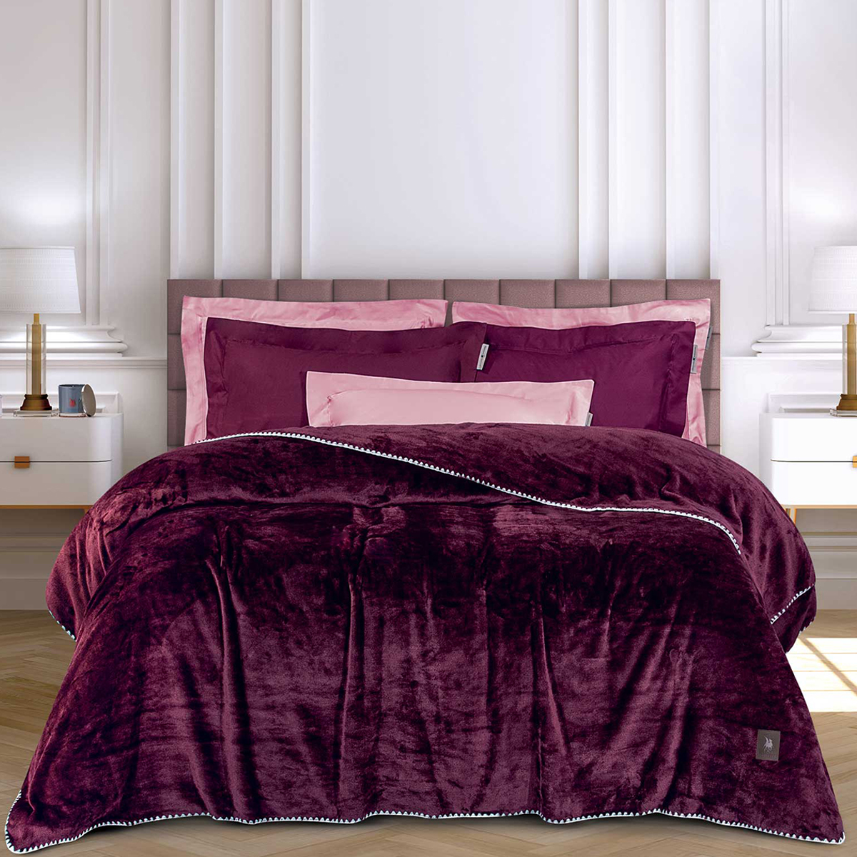 Κουβέρτα Fleece Υπέρδιπλη (220x240) Greenwich Polo Club Essential 4440 Bordeaux