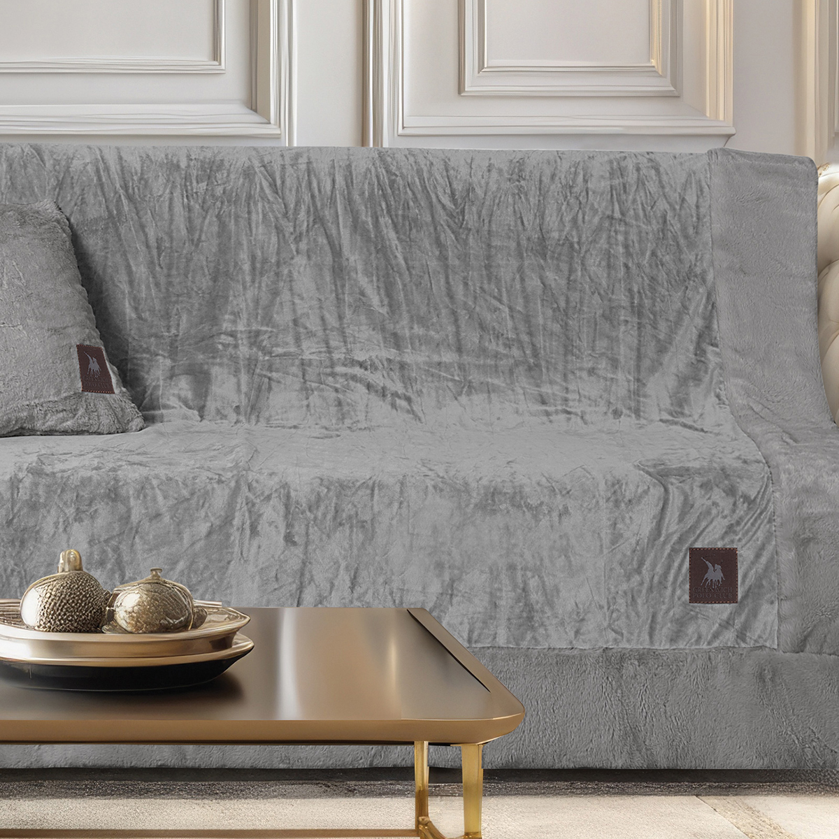 Ριχτάρι Καναπέ Διθέσιου Βελουτέ (180x250) Greenwich Polo Club 3970 Grey